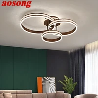 aosong nordic gold ceiling lights fixtures modern creative round lamps led home for living room