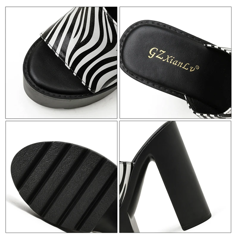 

Women Sandals 2021 New Zebra Pattern High Heels Women Pumps Shoe Summer Shoes For Women Footwear Shoes Platform High-Heeled