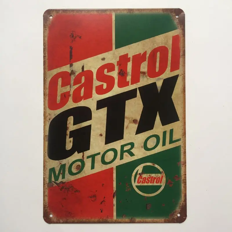 

Castrol GTX Motor Oil Vintage Metal Tin Sign Poster Plaque Bar Pub Club Cafe Home Plate Wall Decor Art Sign Decoration