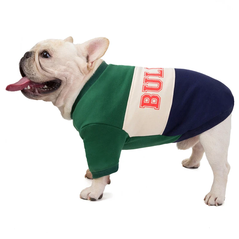 Толстовка с капюшоном для бульдога утепленный костюм собаки зимняя одежда