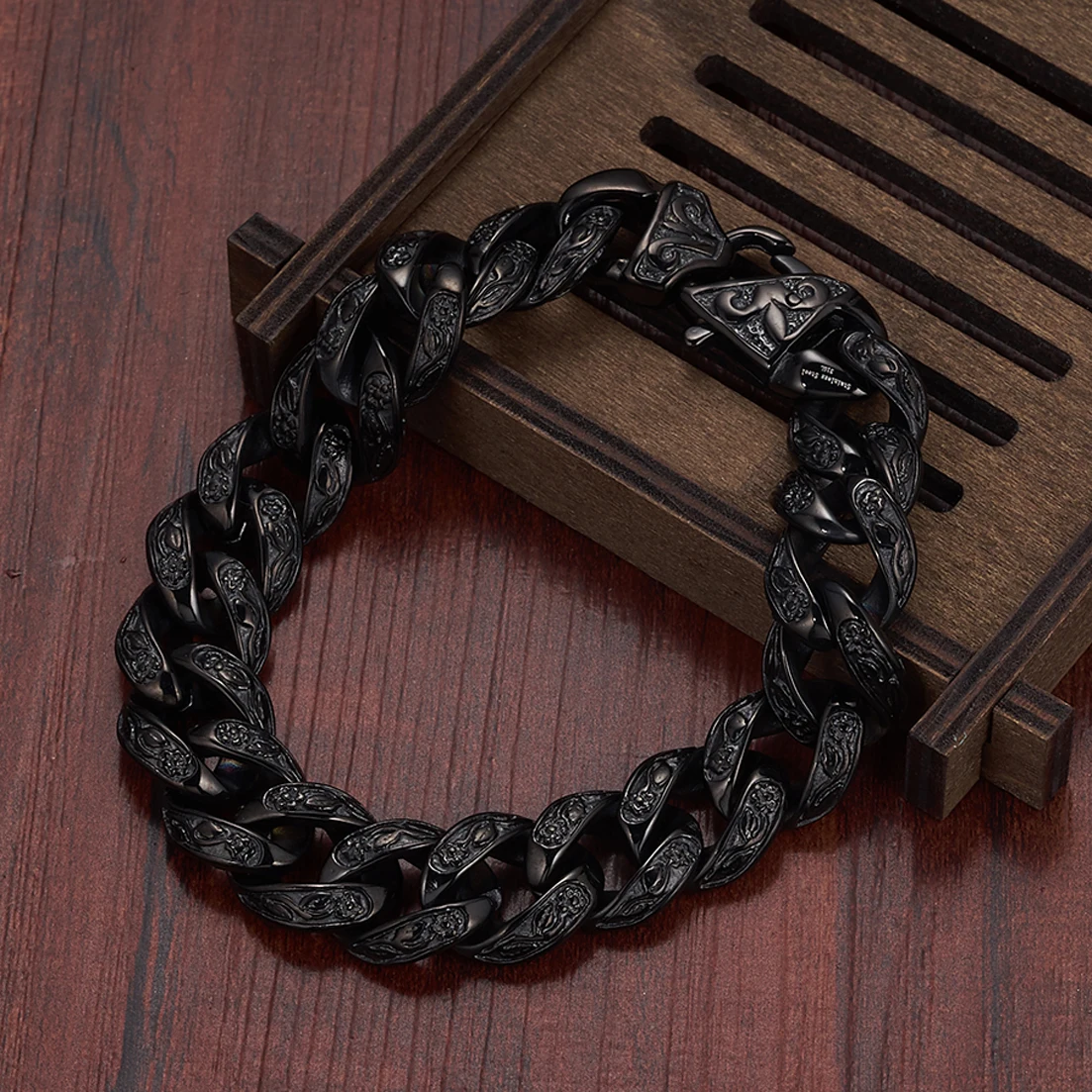 

High Quality Fashion s Cool Jewelry Sliver/Gold/Black Stainless Steel Cuban Miami Link Chain Bangle Bracelet 7-11 inch 23cm