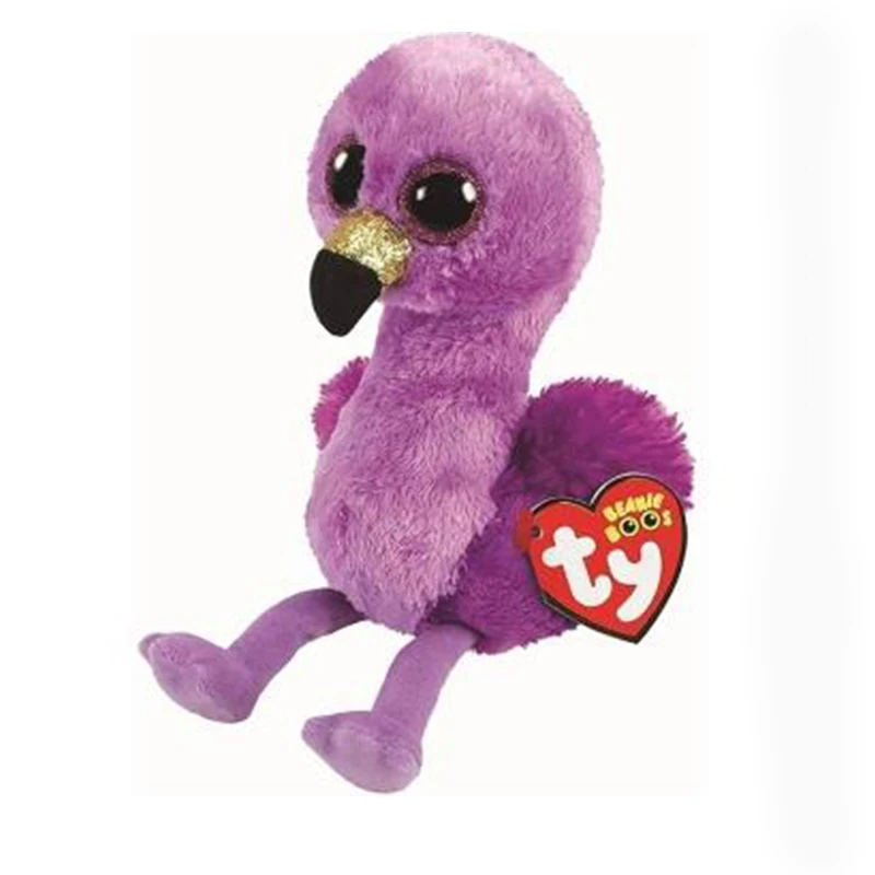 

Ty Beanie Boos Shiny Purple Flamingo Cute And Beautiful Children's Plush Toys Holiday Memorial Boys And Girls Birthday Gifts