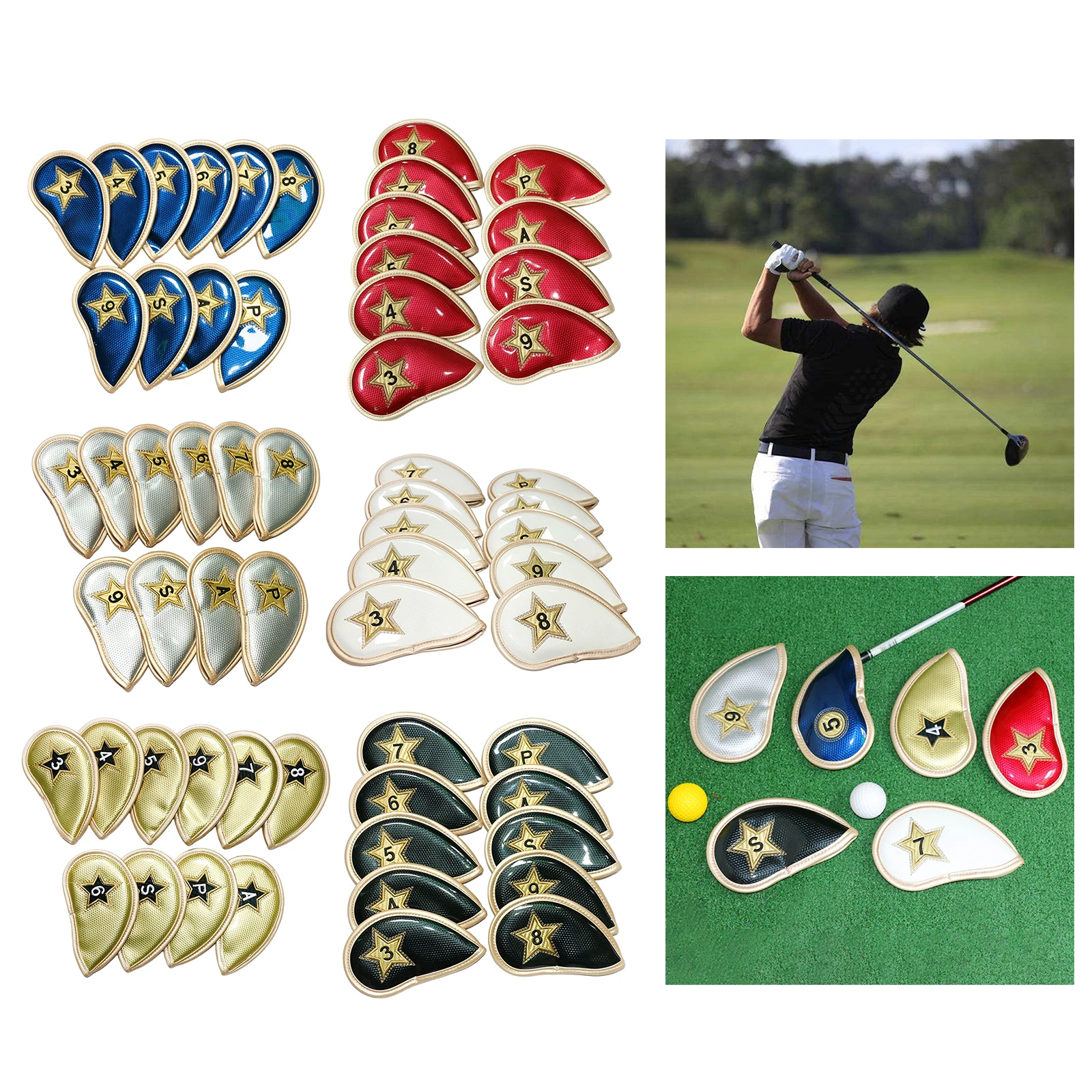 

10pcs Golf Club Iron Head Cover Protection Headcover for