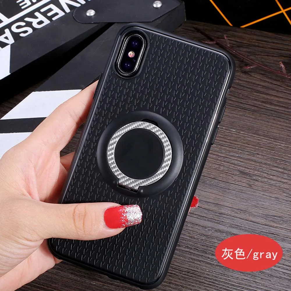 Gray Чехол с магнитным кольцом на палец для Xiaomi Mi A1 A2 Mix 2 Mi6 Mi 8, чехол с 360 держателем для Redmi 4X 4A S2 6 6A 5 Plus Note 5A Prime - Цвет: Gray