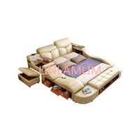 real genuine leather bed frame massage soft bed home bedroom furniture camas lit muebles de dormitorio yatak mobilya quarto bett