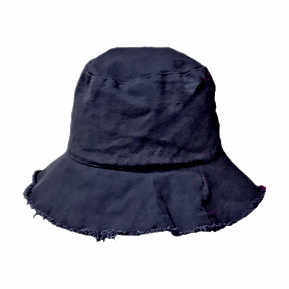 

Fashion Women Summer Foldable Bucket Hat Solid Color Hip Hop Wide Brim Beach UV Protection Round Top Sunscreen Fisherman Cap