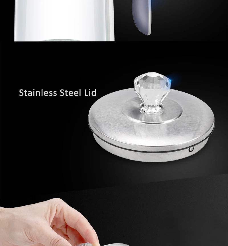 SpeedBoil беспроводной электрический чайник стекло чай кофейник 1,8 л светодио дный светодиодный свет боросиликатное стекло BPA-Free автоматическое отключение Biolomix