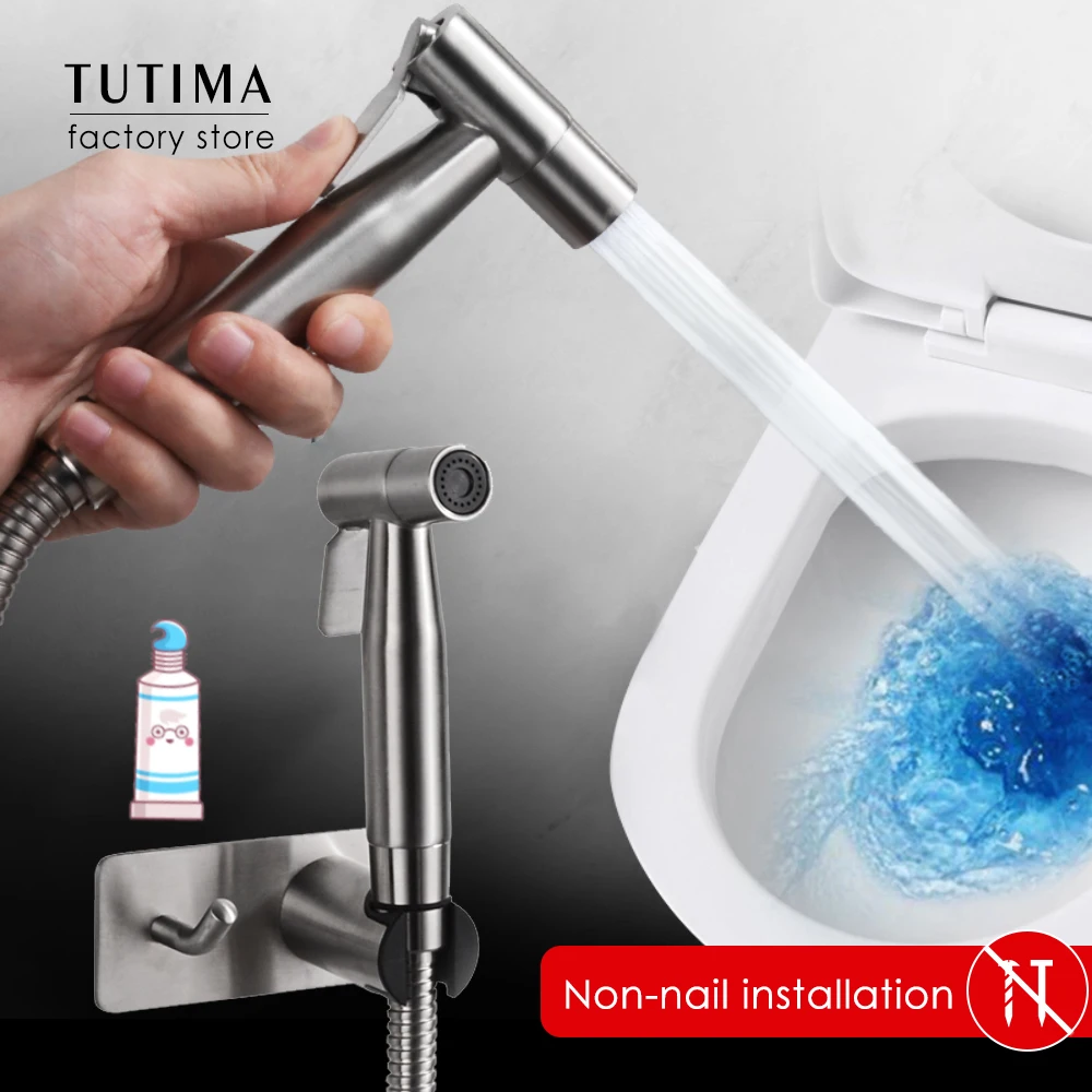 Ручной распылитель для биде туалета 2 варианта давления воды насадка на с шлангом