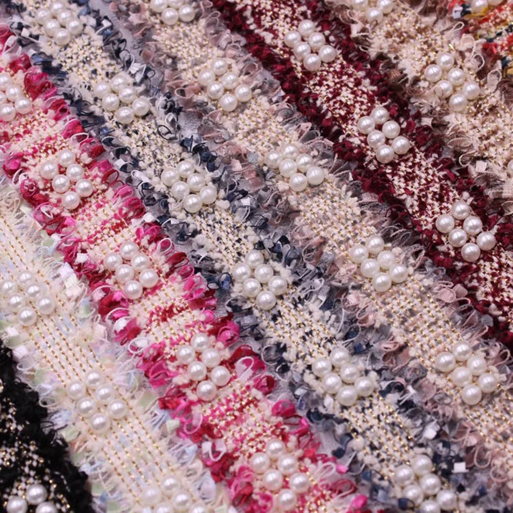 1 ярд 3 см винтажная нейлоновая жемчужная вышитая бисером кисточка кружевная