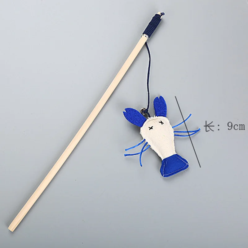 shrimp Cat Toys 1 шт. Лидер продаж, ПЭТ кошка игрушка с принтом в виде милой мышки креветки перо игрушка для собаки в форме кошачья Дразнилка деревянная игрушечная рука для товары для котов для детская игрушка «любимчик» с колокольчиком - Цвет: shrimp Cat Toys