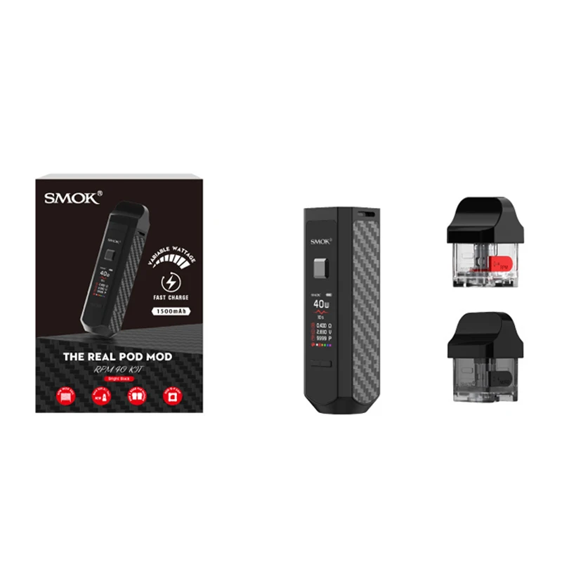 Новый цветной SMOK RPM40 Pod комплект электронных сигарет Vape 1500 мАч об/мин 40 4 3 мл