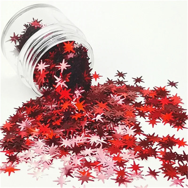 Ультратонкие блестки со звездами 10 мм из ПЭТ лазерные для ногтевого дизайна