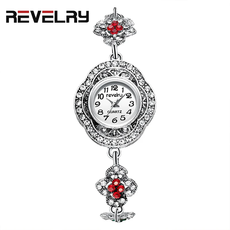 2019 Новый женский антикварный серебряный браслет часы Ретро мода чехол для