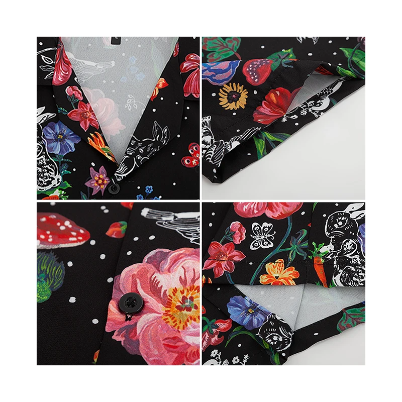 

Harajuku Fashion 2021 Women's Shirt Print Casual Korean Clothing Boyfriend Oversize Blouses Summer Tunic Female Holiday Beach