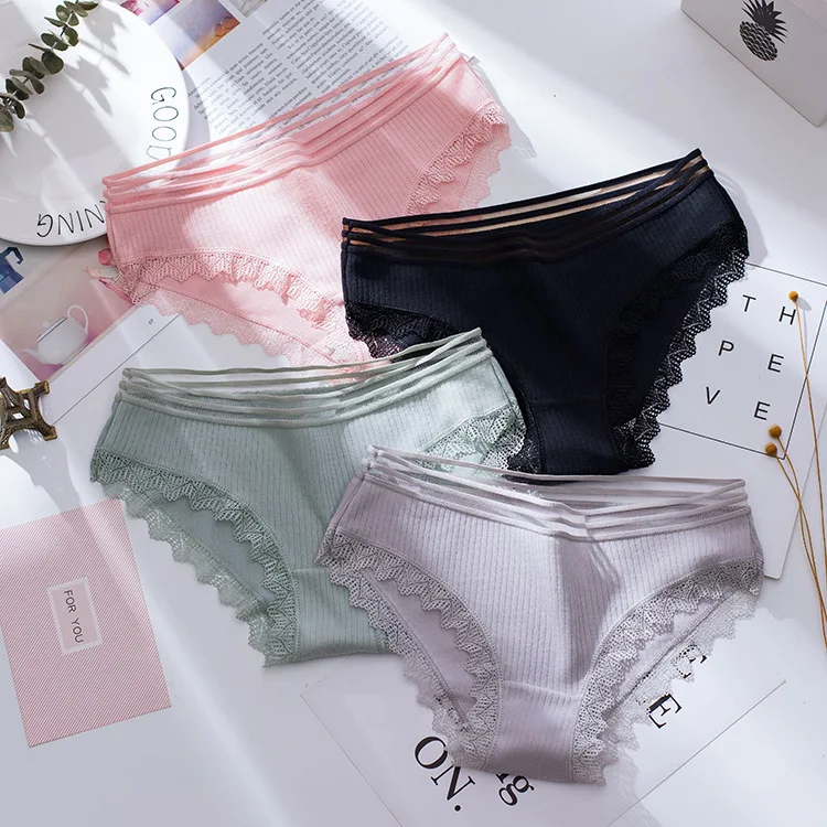 Кружевные трусики размера плюс женское нижнее белье из хлопка мягкие женские