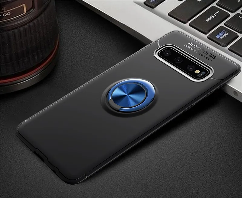 Чехол с кольцом для пальца для samsung Galaxy S10 Plus, чехол для телефона s, автомобильный магнитный держатель, мягкая ТПУ Силиконовая задняя крышка для samsung S10 Plus