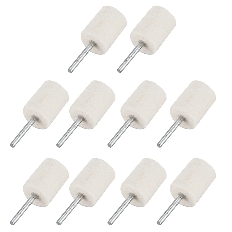 

10 Pcs Buffing Polishing 3Mm Shank 20Mm Hard Cylindrical Felt Bobs Promotion