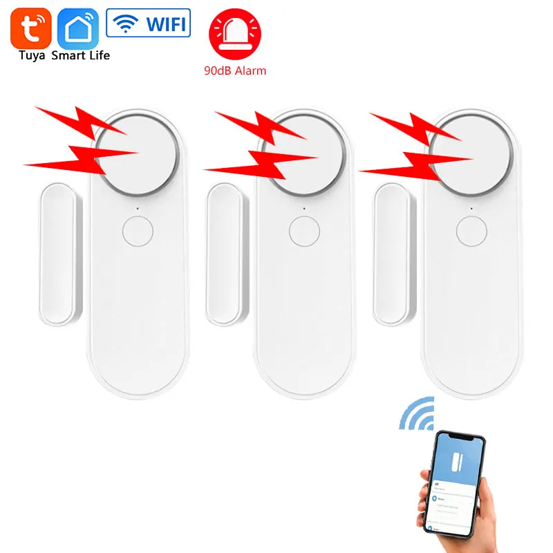 

WiFi Door Sensor Independence Tuya Smart Home Security Alarm System Alert Scene 90dB Siren APP Reminder Function Easy Install