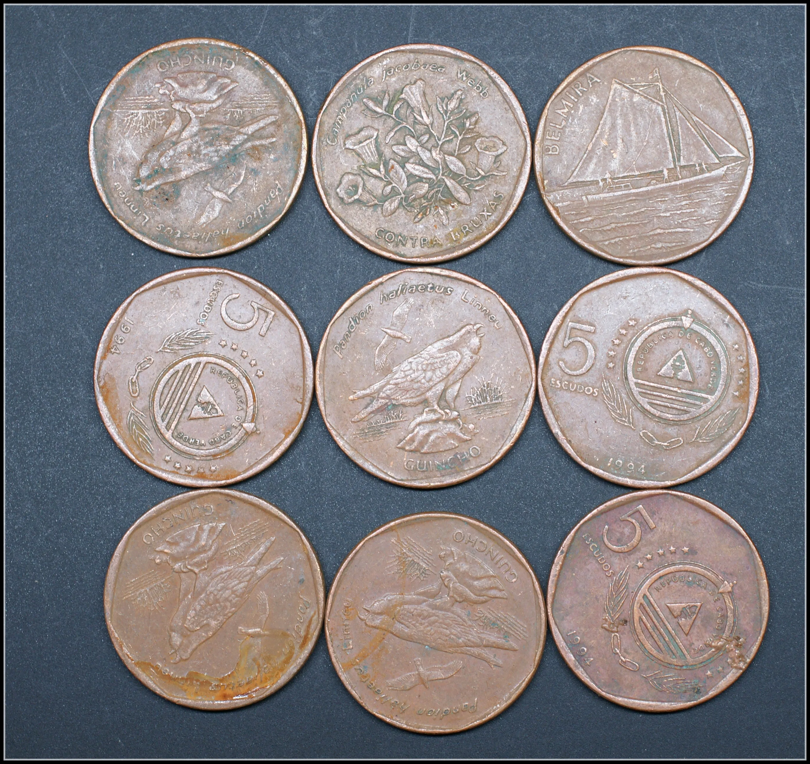 Африканские монеты Верде 5 эскудо 100% оригинальные в старом стиле | Дом и сад