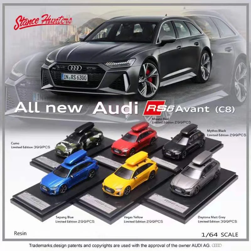 

Модель автомобиля 1:64 популярные игрушки стойки охотников Audi RS6 модель автомобиля из смолы Avant(C8) Коллекция литых под давлением Ограниченная ...