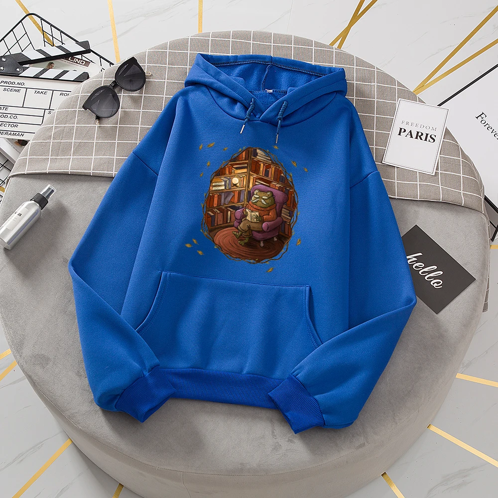 

Autumn Winter Frog Printed Oversized Sweatshirt Women Pink Hoodies Harajuku Warm Hoodie Pullover Womens Korean Style Streetwear