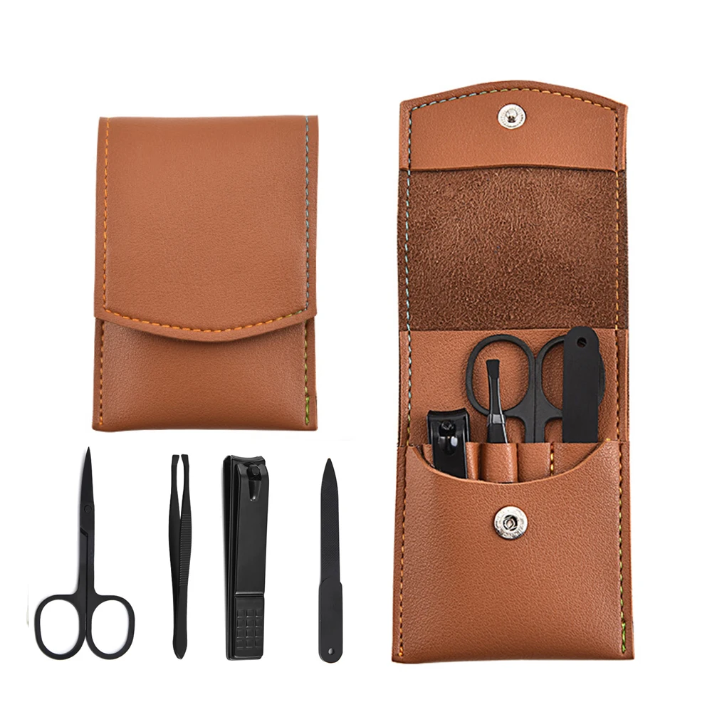 4 шт./компл. машинки для стрижки ногтей набор черный маникюрные ножницы