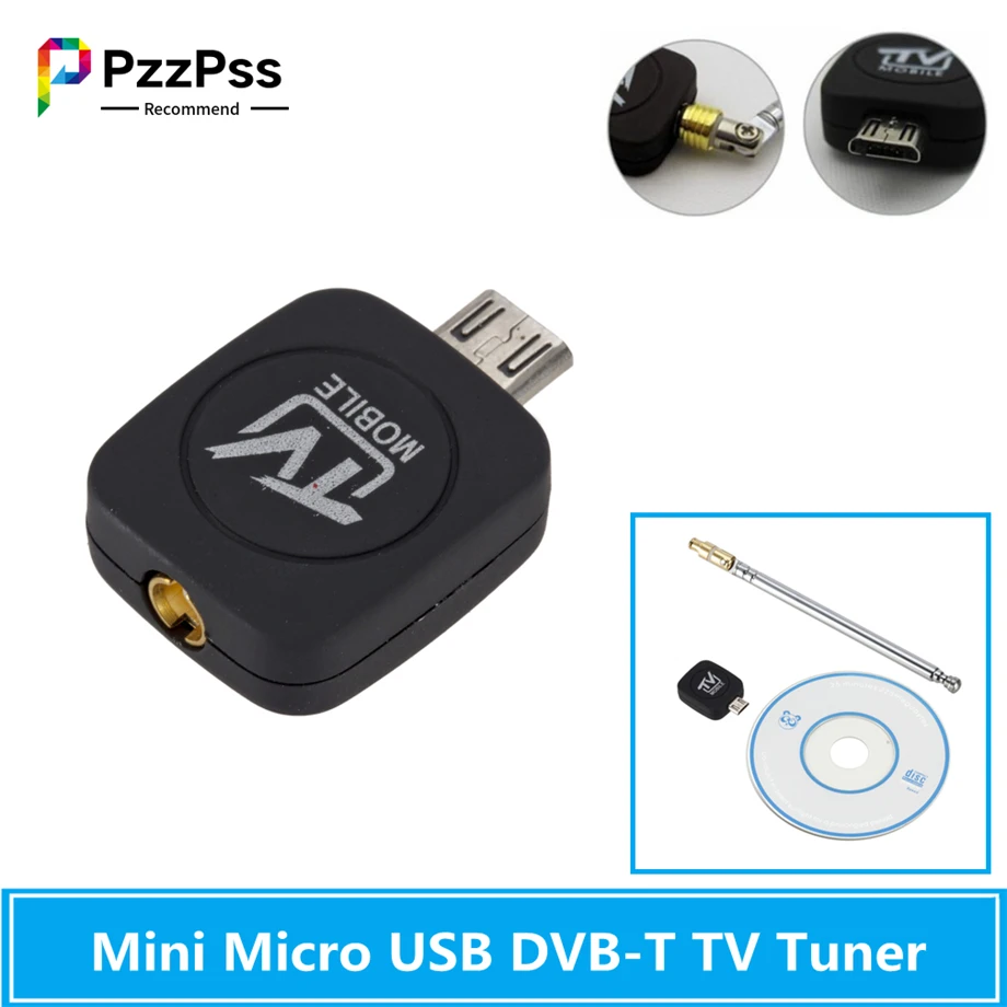

Портативный ТВ-приемник PzzPss Mini HD DVB-T, ТВ-тюнер с Micro USB для Android, планшетов и выше, прием телефонов UHF /VHF
