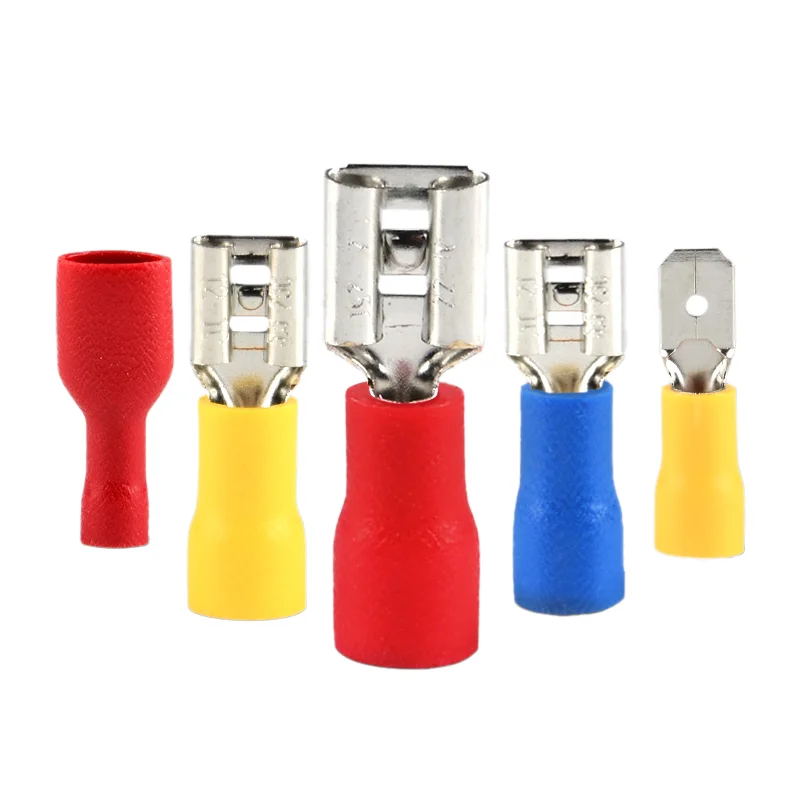 

50pcs/25set 0.5-1.5/0.5-2.5 Crimp Terminal FDD/MDD Female Male Spade Insulated Electrical Connector Wiring Cable Plug