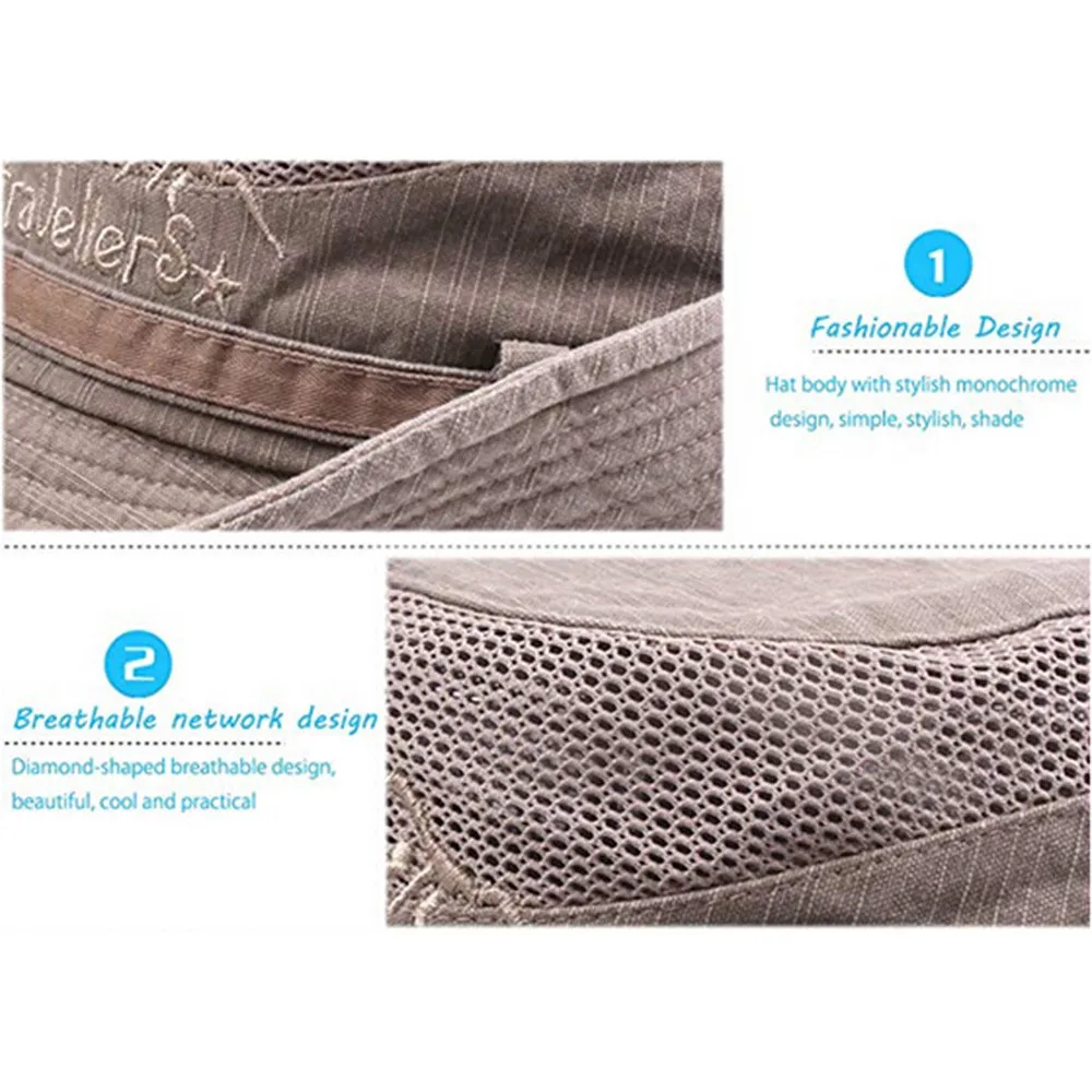 Летняя футболка с вышивкой Рыбацкая шляпа мужская козырек сетка Панамы для