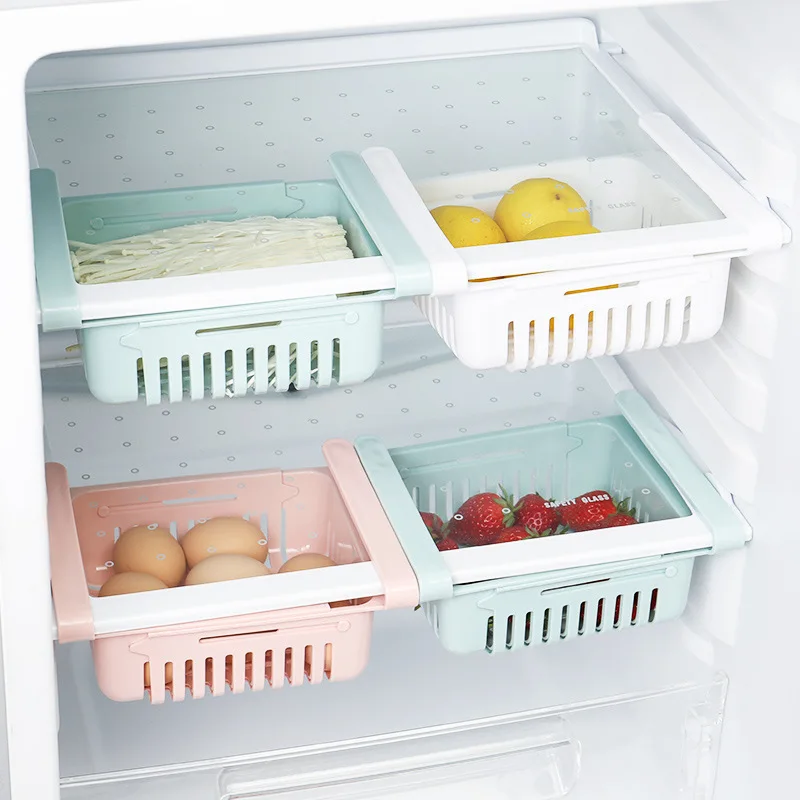 

Кухня Регулируемый эластичный органайзер для холодильника с выдвижными ящиками корзина холодильник выдвижные ящики для хранения овощей ...