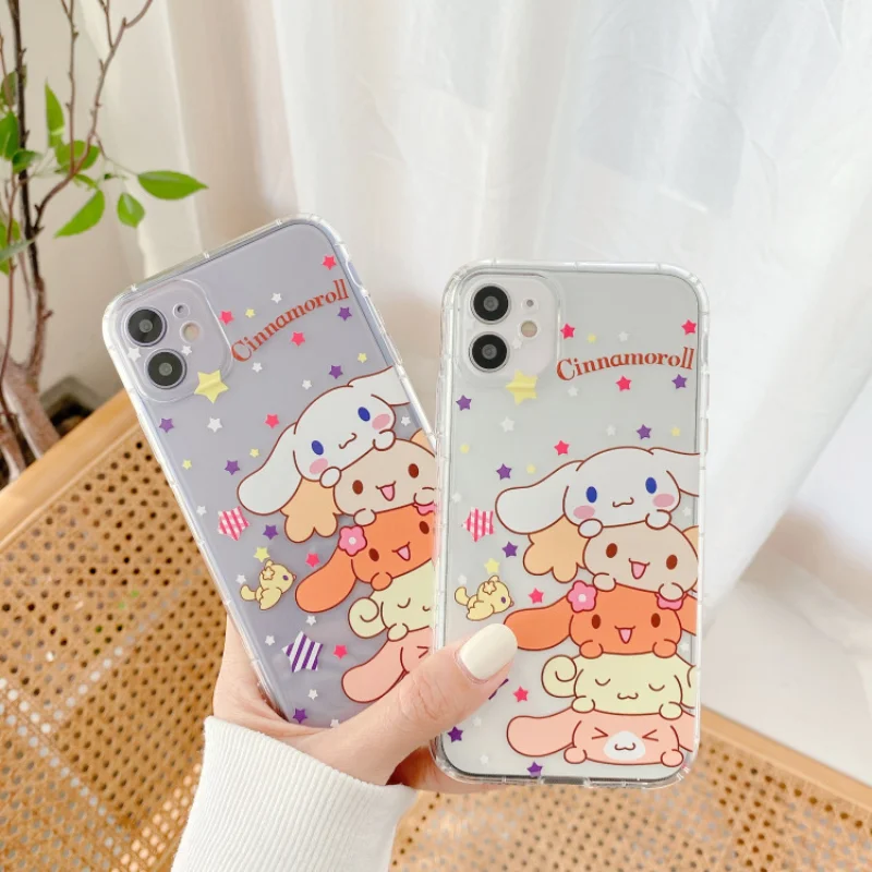

Cartoon Dog Phone Case for Iphone 12 11 Pro Max Mini Phone Shell XR 8 7 Plus Transparent Protective Cover XS X Soft Coque