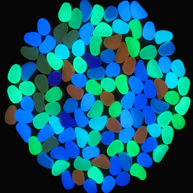 10 шт аквариума украшения для светящиеся камни искусственные декоративные галька