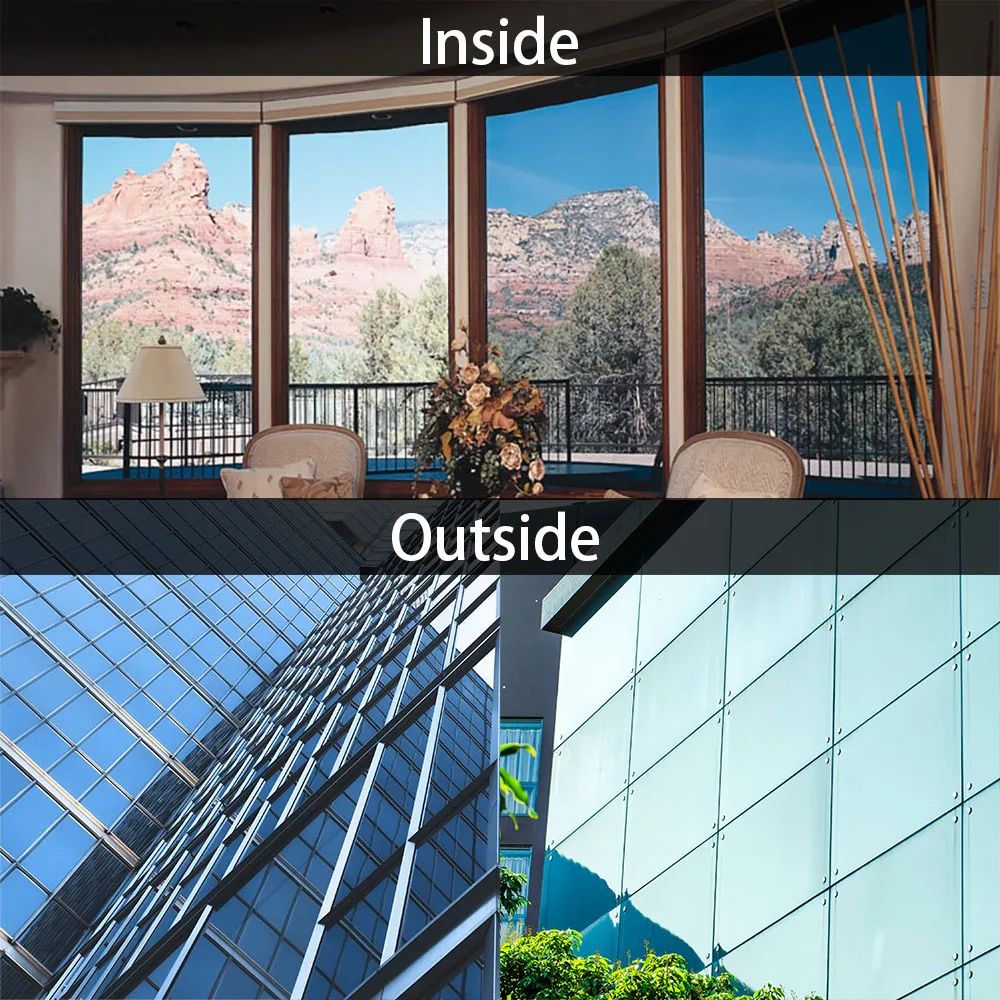 1 м-2 м Солнечная отражающая оконная пленка односторонняя зеркальная изоляция