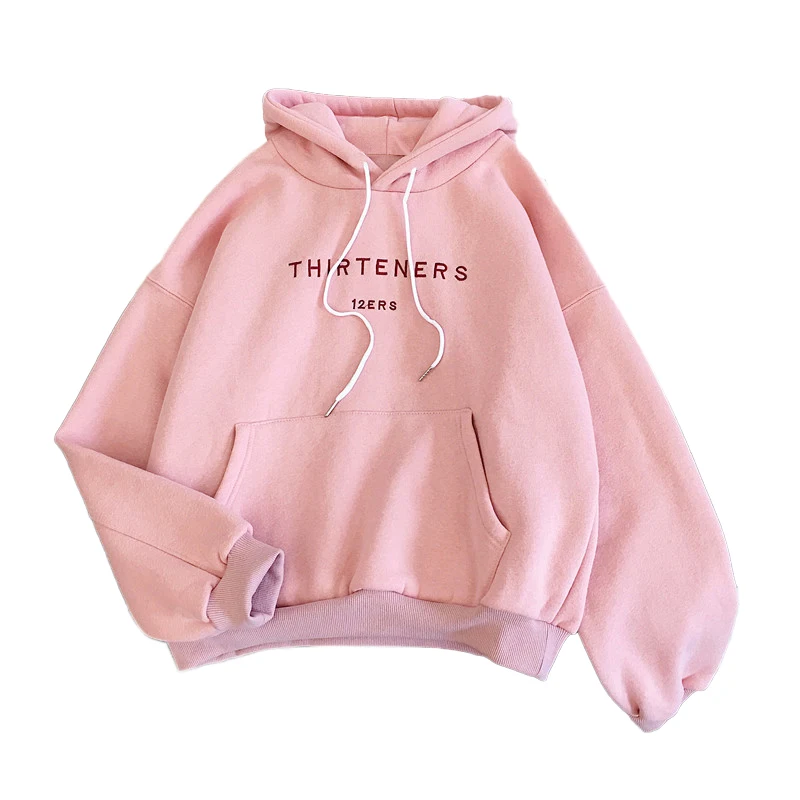 Женский свитшот с длинным рукавом Розовый пуловер в стиле Харадзюку надписью и