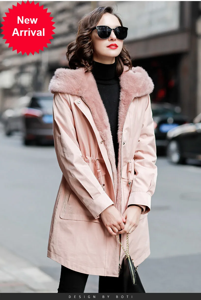 

fashion mink fur hooded whole mink liner fur women's coat fur coat winter