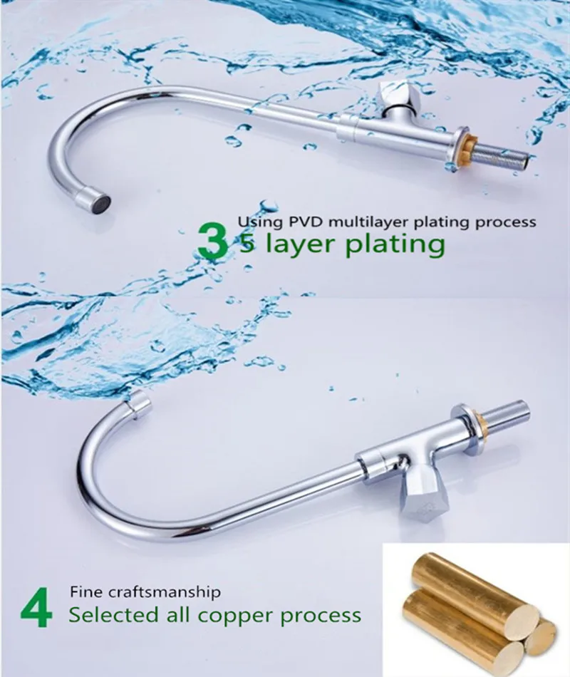 

Kitchen single cold all copper faucet sink faucet universal rotating wash basin faucet home