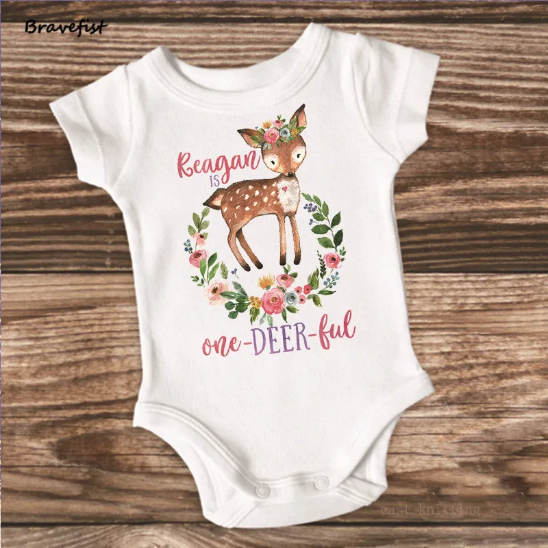 Traje con estampado de ciervo para beb&eacute; reci&eacute;n nacido, Pelele de dibujos animados para ni&ntilde;os de 0 a 24 meses, ropa de verano, Tops, prendas de vestir-3