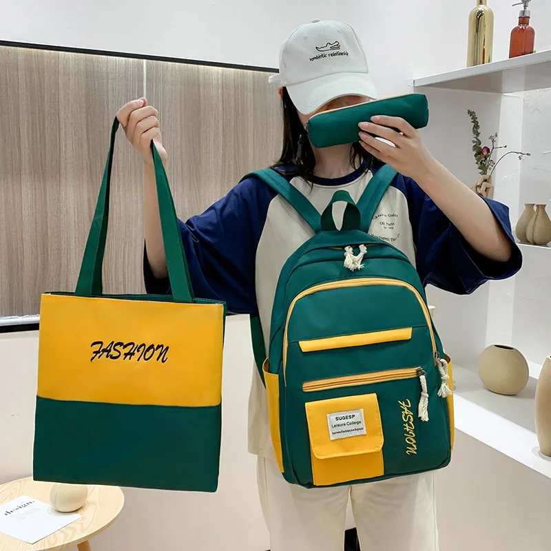 Простая школьная сумка в Корейском стиле Модный вместительный рюкзак для