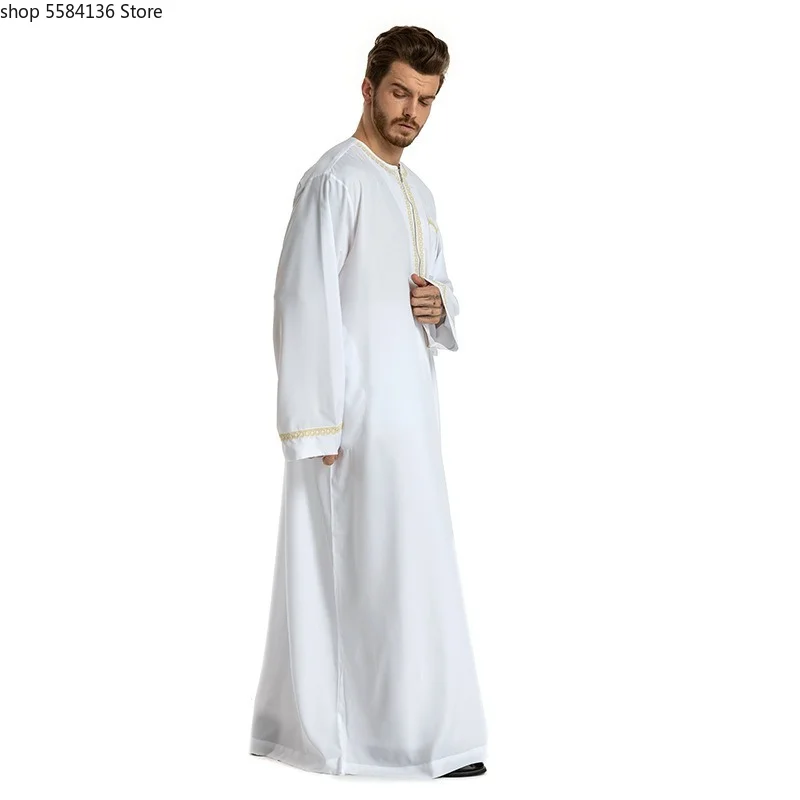 Arabic Abaya Homme Pakistan Saudi Arabia Muslim Dress Oman Islamic Clothing Men Caftan Marocain Ropa Arabe Hombre Elbise Erkek