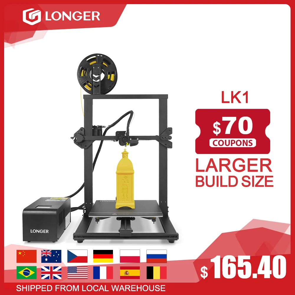 LONGER LK1 3D принтер с 2 8 дюймовым сенсорным экраном большой печатью объем уникальный
