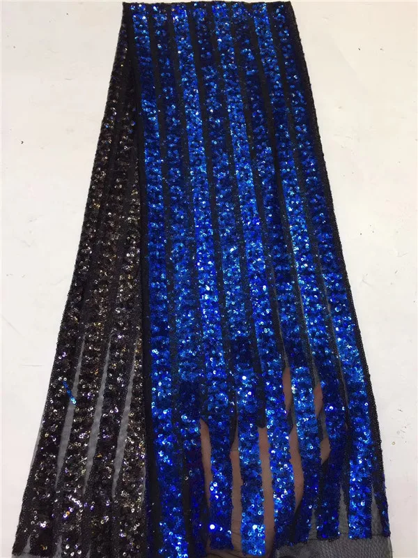 2019 африканская сетчатая кружевная ткань Высококачественная элегантная синяя