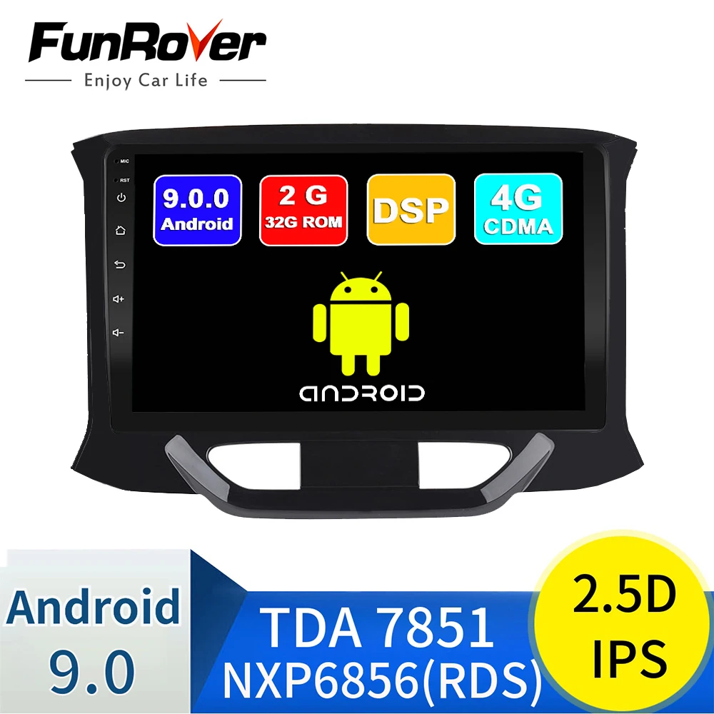 Funrover Android 9 0 Автомобильный мультимедийный плеер радио gps стерео для LADA X ray Xray 2015 2016