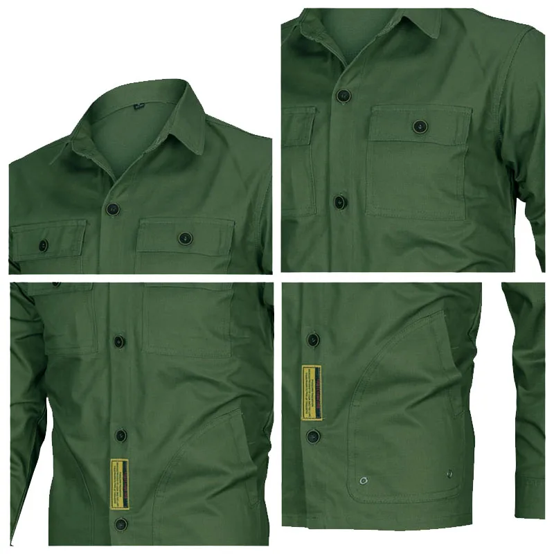 Мужская тактическая рубашка хлопковая дышащая быстросохнущая в стиле милитари с