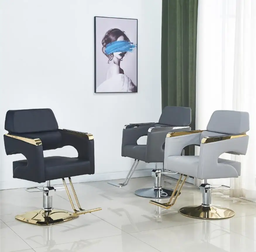 

Salon barber shop chair hairdressing chair hair cutting chair rotatable lifting stainless steel armrest