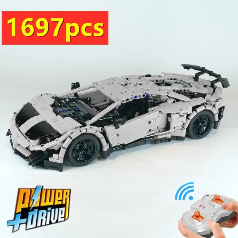 

NEW RC Motor Power Function MOC-34645 Super Car Aventador Fit LeGINGlys Building Kit Block Bricks Diy Toy Gift