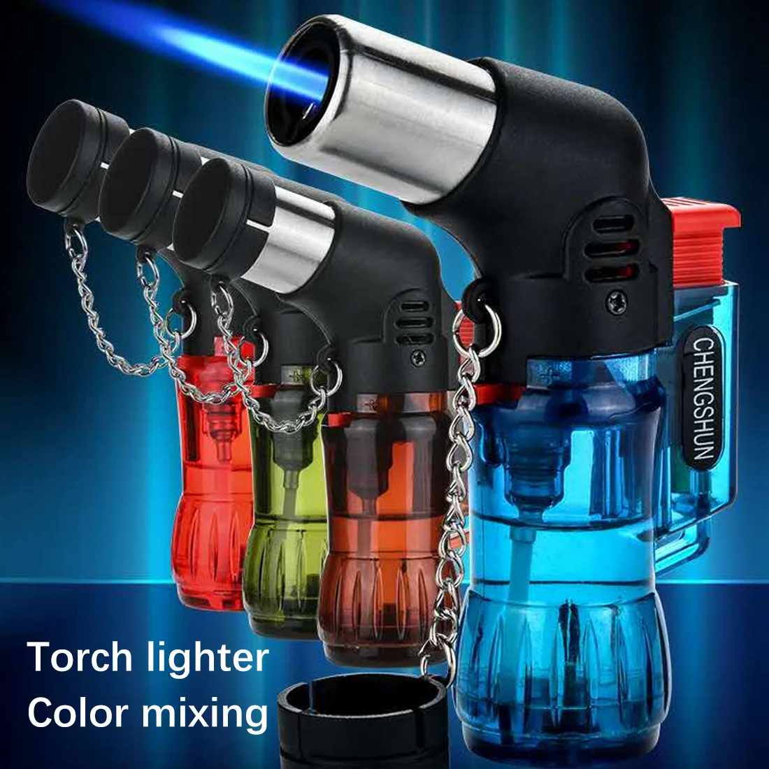 

Mini Outdoor BBQ Butane Jet Lighter Gasoline For Kitchen Gadget Gas Lighters Windproof Torch Turbo Lighter Random Color
