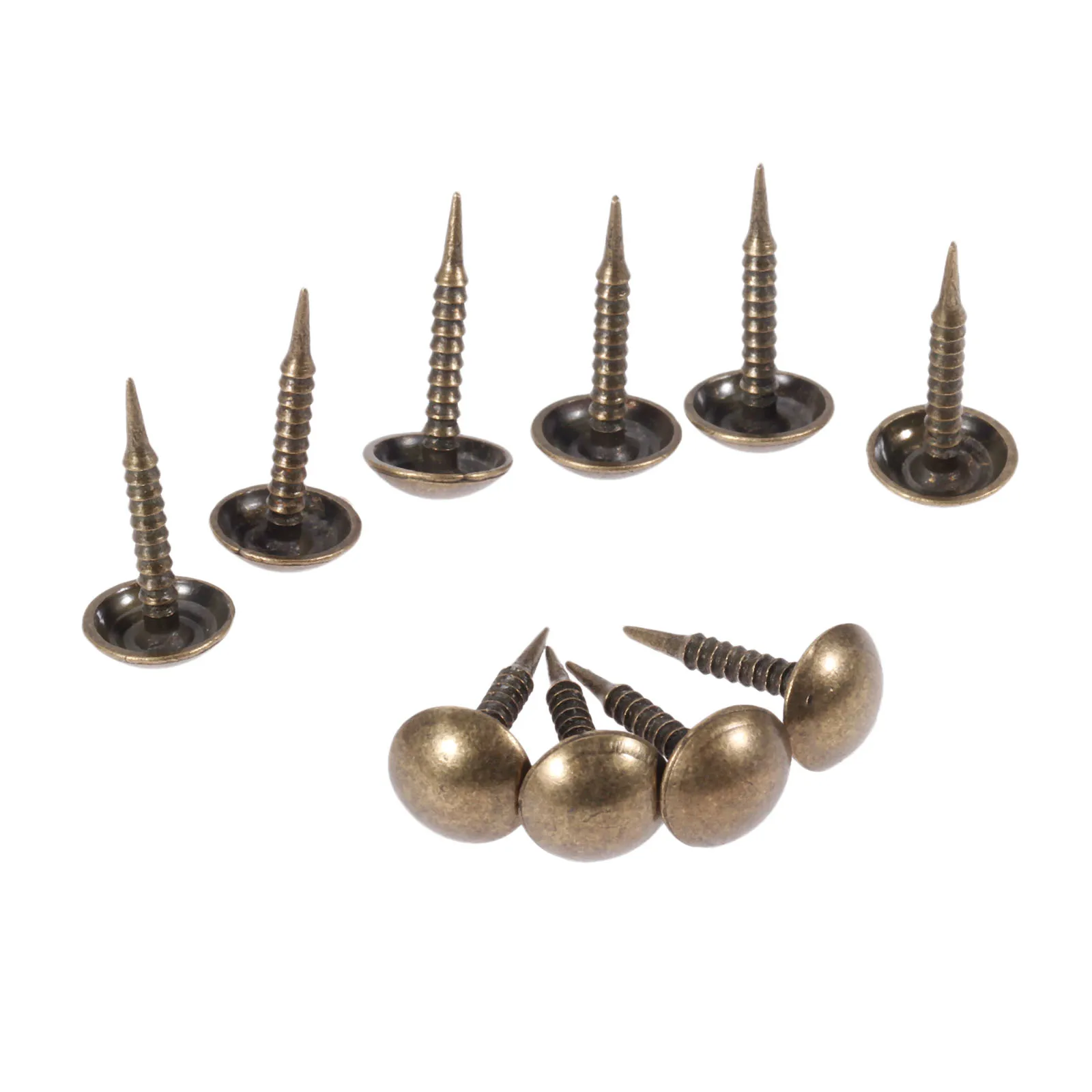 300pcs+ Storage Box Upholstery Nails Iron screw Studs Vintage Pin Thread Tacks Antique Bronze 8*15mm Sofa Jewelry Case Doornail - купить по