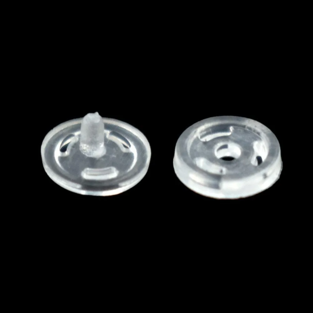 Пластиковые кнопки-застежки черного/белого/прозрачного цвета диаметром 4 мм для кукольной одежды, рукоделия и скрапбукинга, 50/100 штук в упаковке.