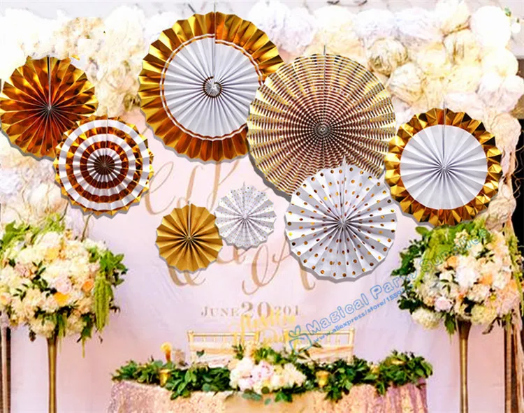 1 комплект (8 шт.) фон из фольги золотого пината бумажная розетка Свадебные