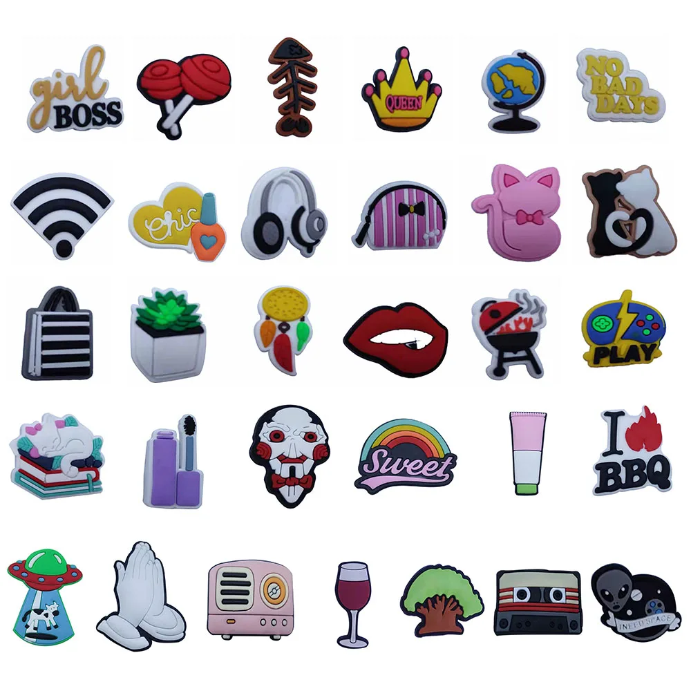 

1 шт. барбекю игра НЛО кошка Животные ПВХ садовая обувь шармы Croc Jibz аксессуары Пряжка Кнопка заглушка сделай сам украшение для браслета